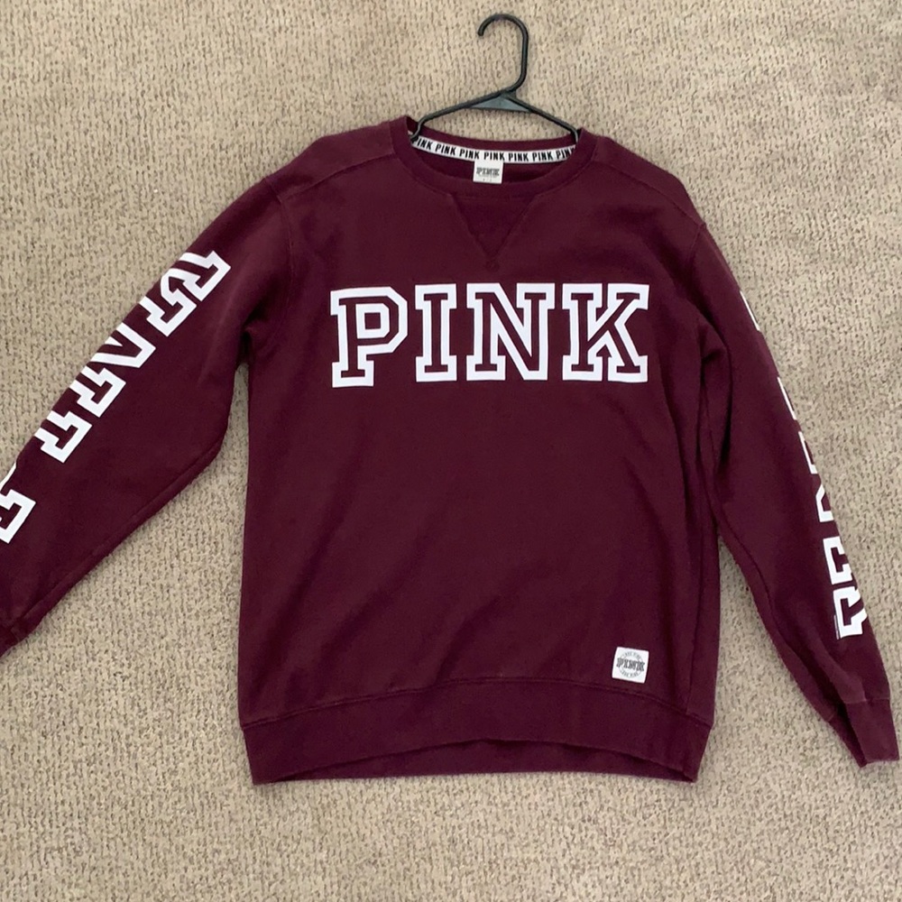 Pink maroon crew neck